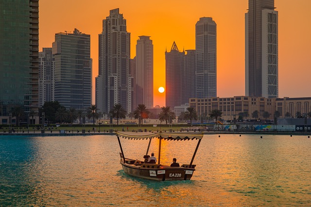 dubai, sunset, romance of the skyscraper, nature, skyline
